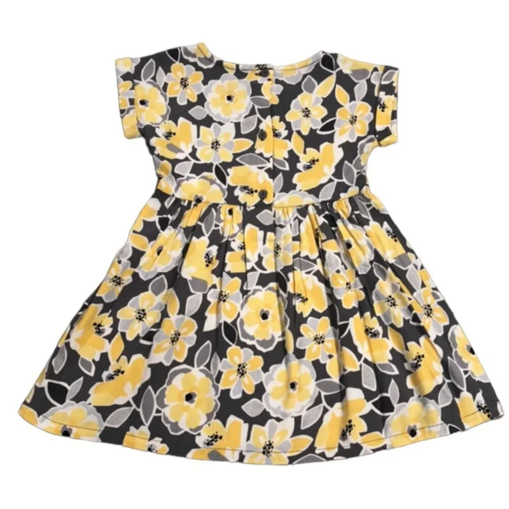NEW Gymboree 2T Yellow & Grey Floral Dress